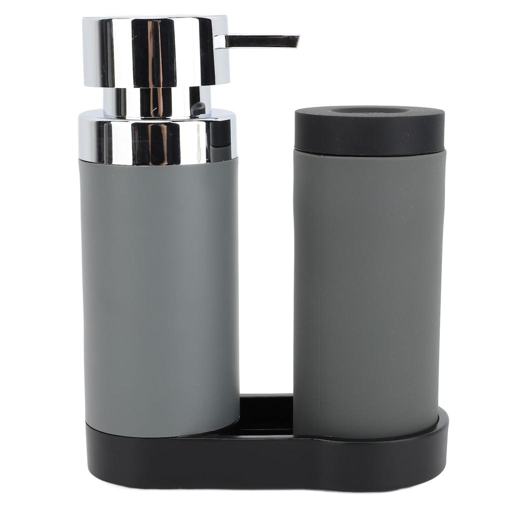 Dish Soap Dispenser Silicone Resin Medium Capacity Anti Drip with Tray Hand Soap Dispenser for
