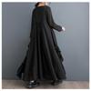 Loose Ruffle Flutter Double Layer Pleated Hem Dress