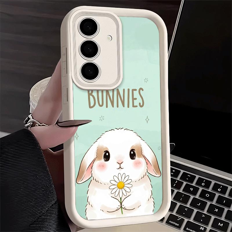 Phone Case for Samsung Galaxy A17 A16 A15 A14 A13 Cute Cartoon Bunny Rabbit A56 A36 A26 A55 A35 A25 A54 A34 A24 A53 A33 A23 A07