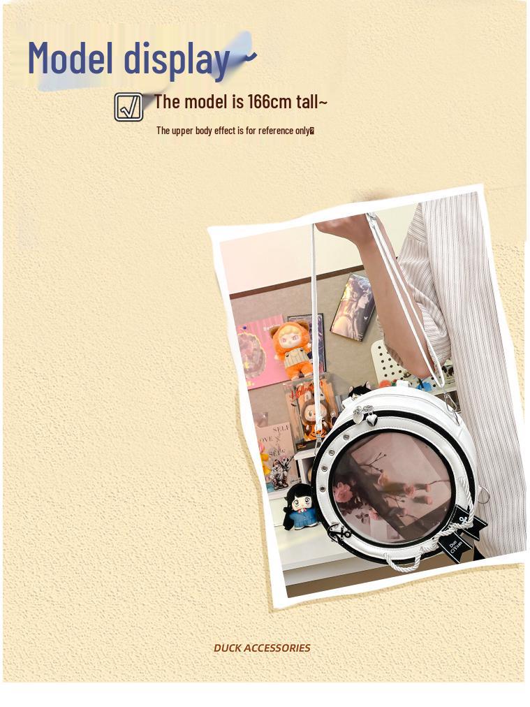 British Style Navy Small Ita Crossbody Backpack - Women's Transparent Shoulder Bag