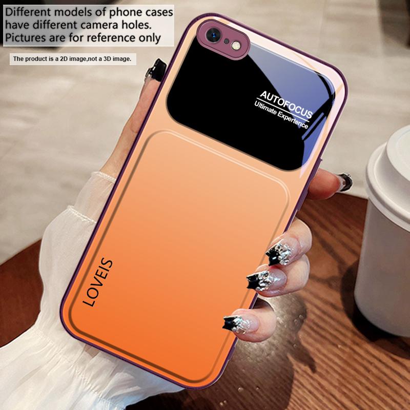 Purple Blue Combination For iPhone 17 Air 16 E 15 14 13 Plus 12 Mini 11 17 Pro Max XR Xs Max 16E 7 8 Tempered Glass Phone Case