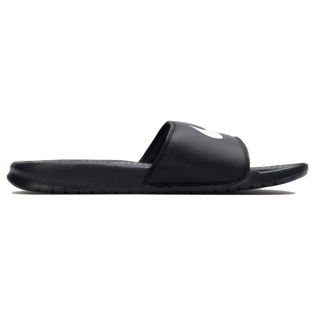 Nike Benassi Swoosh Casual Comfortable Non-Slip Slide Sandals Women Footwear Black White 312432-010
