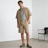 DRIPX Streetwear Raw Edge Cargo Shorts Mens Beige Deconstruct Splice Relaxed Fit Knee-Length Casual Shorts Wide Leg Outdoor Bottoms