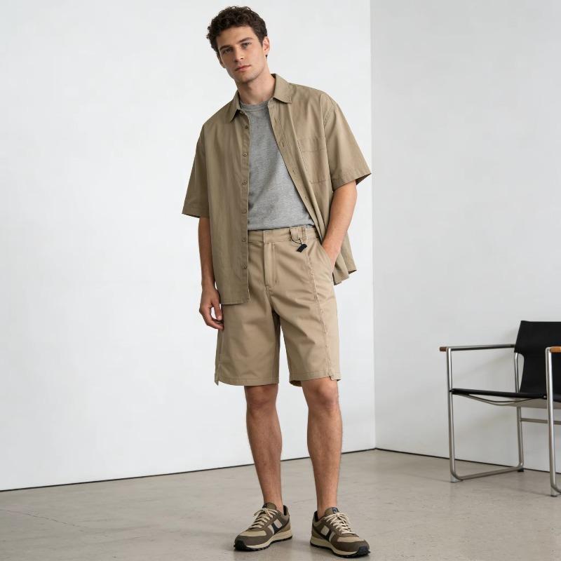 DRIPX Streetwear Raw Edge Cargo Shorts Mens Beige Deconstruct Splice Relaxed Fit Knee-Length Casual Shorts Wide Leg Outdoor Bottoms