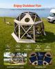 Tenda Gazebo Pop-up com Tela, 3,6x3,6 m, Tenda de Dossel de Acampamento Esférica de 13 Lados com Teto Removível e Bolsa de Transporte, Montagem Rápida e à Prova de Mosquitos, Casa de Tela Sol