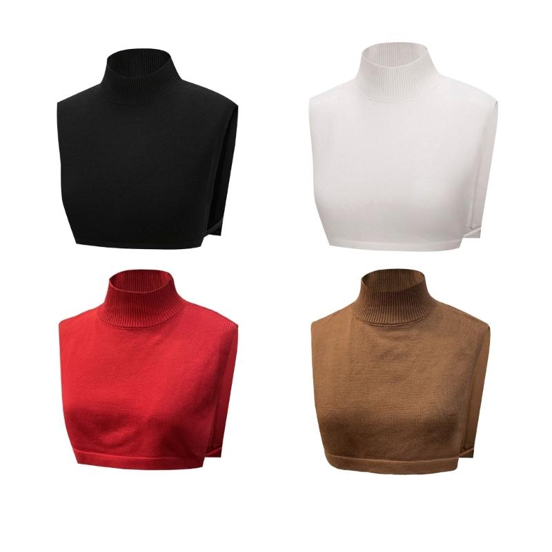 Ribbed Shawl For Women Winter False Collar for Women Neck Wrap Men Women Turtleneck Collar Ribbed Knitted Elastic