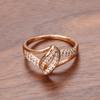 Natural Zircon Bride Wedding Ring  Rose Gold Fashion Cross Crystal Rings For Women Beach Party Vintage Jewelry  New