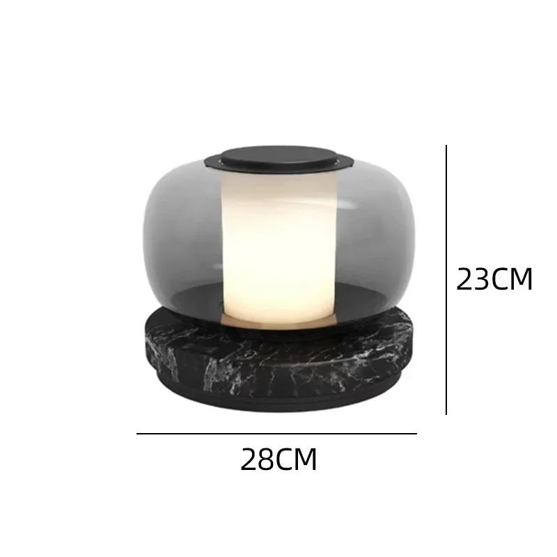 Nordic Minimalist Marble Table Lamp - Post-Modern Design, Decorative for Living Room & Hotel Bedroom Tri colored light