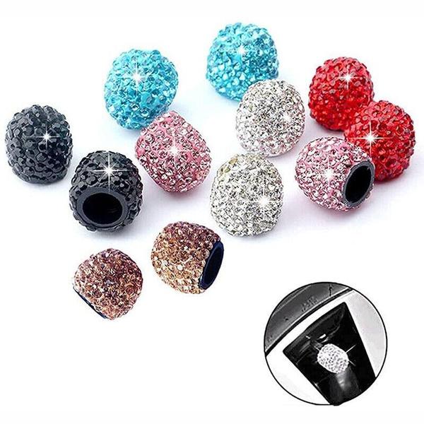 4 Adet Kristal Araba Lastiği Vana Kapakları Elmas Moda Araba Aksesuarları Bling Araba Takıları Bling Otomobil Parçaları