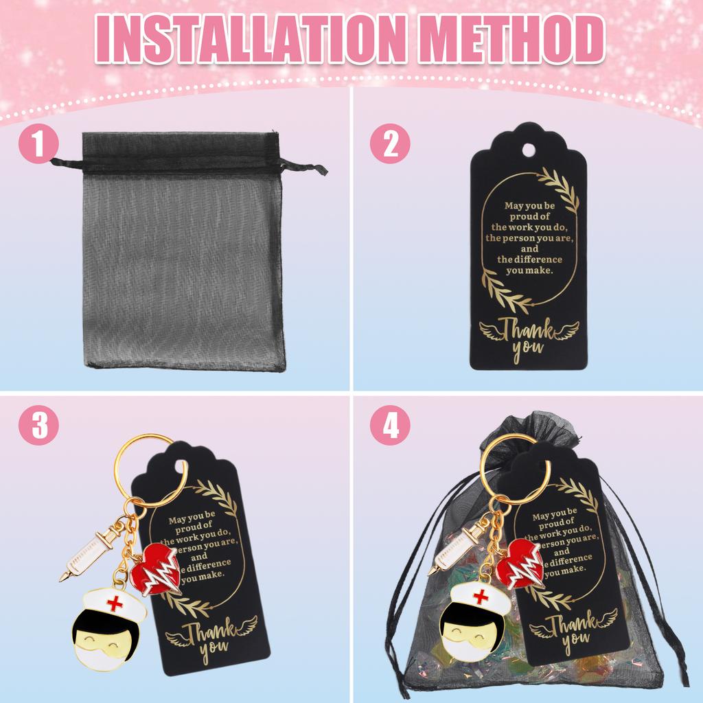 Nurse Gifts Featuring Keychains with Tassels Organza Bag and Pendants Nurse Recognition Gifts Unique Key Hanging Pendant
