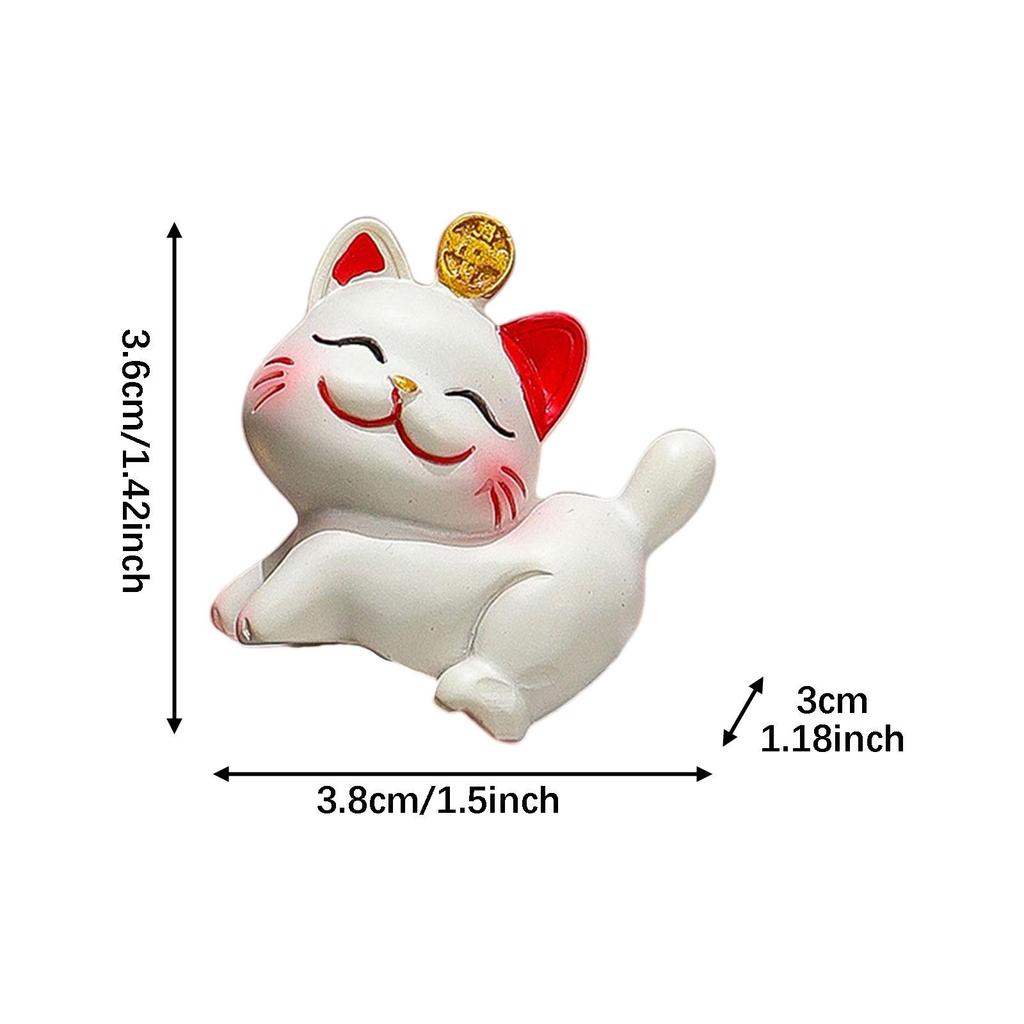 Cute Resin Small Lucky Cat Miniature Cat Figure Desktop Ornament Cat Decoration for Office Desk Car Dashboard