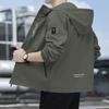 Autumn Winter Mens  Jackets Solid Color Korean Fashion Casual Coat Men Classic Hooded Windbreaker Outdoor Coats