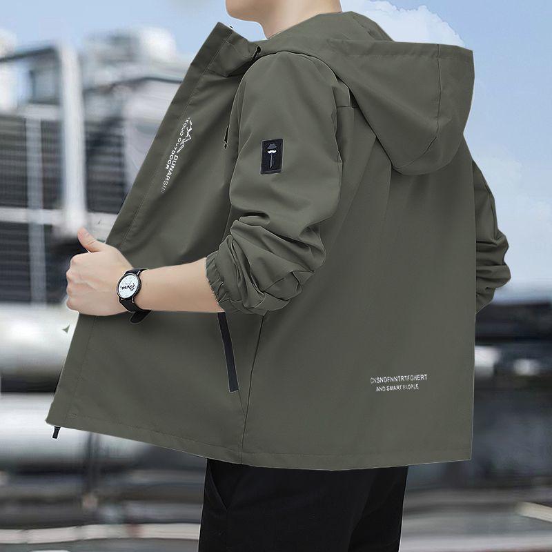 Autumn Winter Mens  Jackets Solid Color Korean Fashion Casual Coat Men Classic Hooded Windbreaker Outdoor Coats