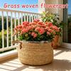 Woven Flower Pots, Seaweed Extra-large Potted Plants, Green Plant Baskets, Woven Plant Baskets