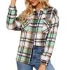 2024 European And American Autumn And Winter New Button Lapel Loose Long Sleeved Plaid Woolen Coat For Women