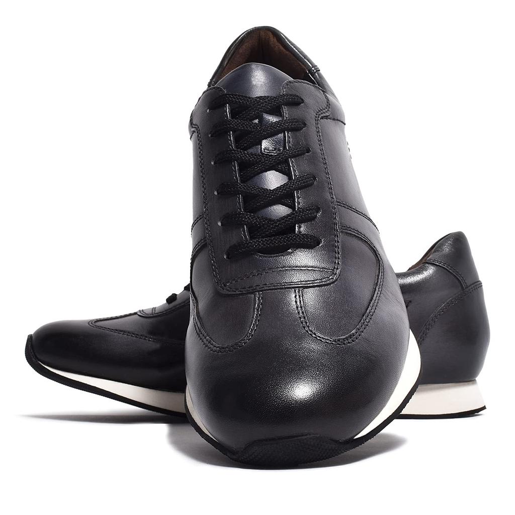 For B for Piu Leather Sneakers Tea Toe Smooth Gray Casual Shoes [B Piu] Men's KBC-1 25.0