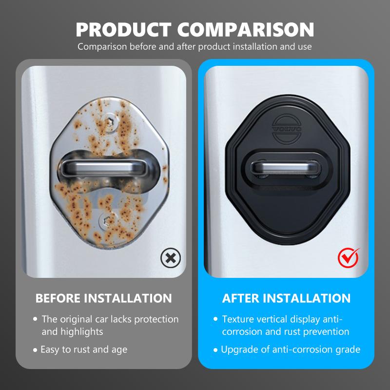 Universal Car Silicone Door Lock Anti-Collision Cover Accessories For Volvo XC90 V90 V60 V40 S80 S60 S90 C40 XC60 XC40 V70 XC70 JG2