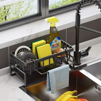 1Pc Kitchen Sink Caddy Basket Drain Rack Sponge Dishcloth Holder Storage Organizer