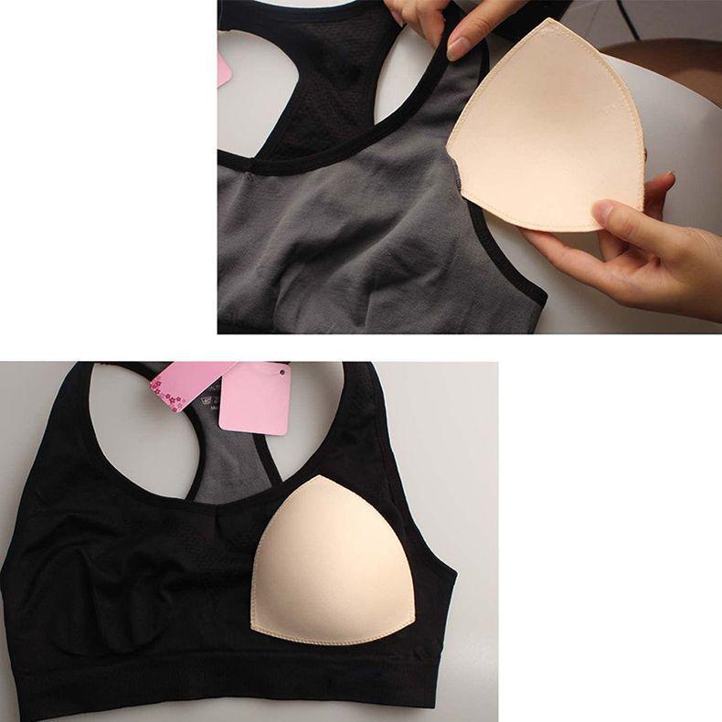 Inserções Esportivas Triangulares com Borda de Encaixe - Almofadas de Reposição Laváveis e Amigáveis à Máquina para Roupa de Banho e Roupa de Yoga.