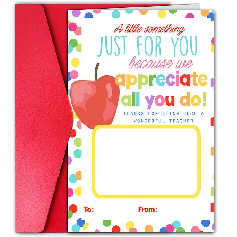 

Teacher Appreciation Gift Card Holders - Thank You Cards for Teachers, Coaches, and Assistants -Polka Dot Design, Teacher s Week