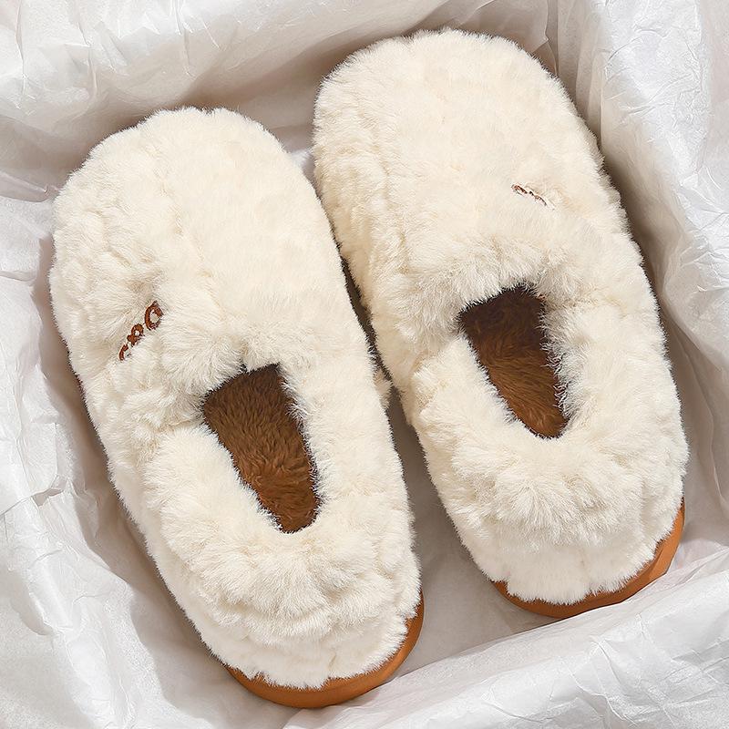 Pantofole Invernali da Uomo 2025 in Peluche di Cotone per Interni/Esterni - Suola Spessa e Tallone Coperto.