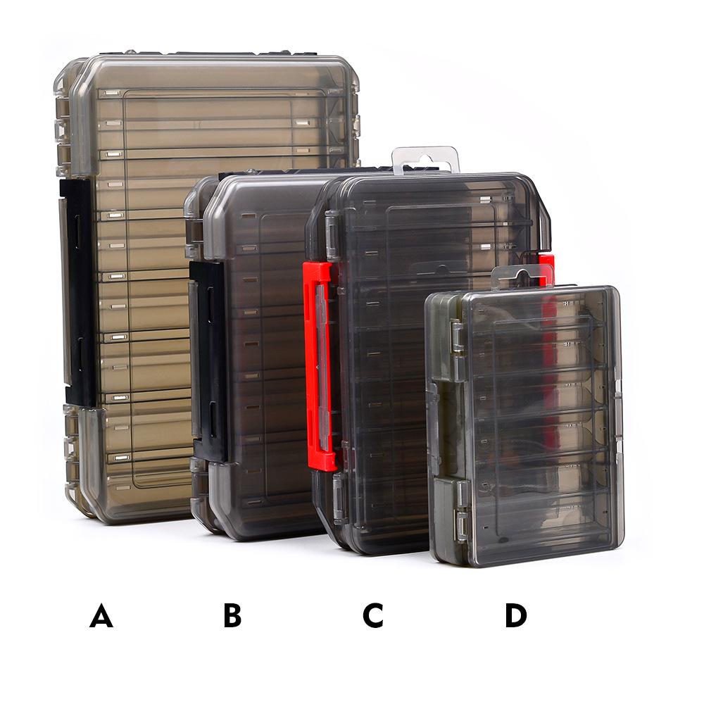 

Double-sided Yellow Fishing Lure Storage Box with Jigs, Minnows, and Pencils - Double Layer Tackle Box Set D серый