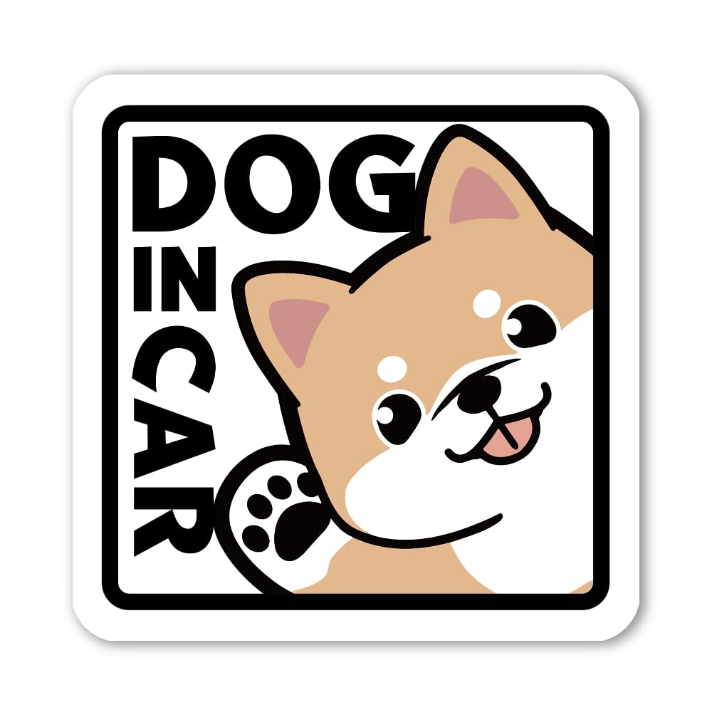 Tamiya Dog In Car Sticker Square 4.3 Inches (11 Cm) Weatherproof Waterproof Japanese Seal Shiba Inu (Sticker)