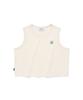 Covernat Woman Crop Clover Heart Sleeveless Ecru