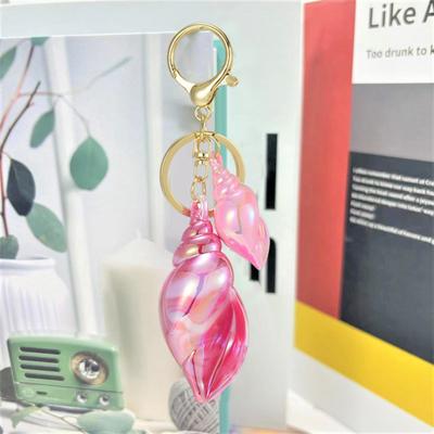 Schlüsselanhänger aus Acryl mit Muschelanhänger, Anhänger für Tasche, Rucksack, Ornament, stilvoller Schlüsselanhänger mit Strandmuscheln, Geschenk für Frauen, Geldbörse, Autoschlüssel, Zubehör