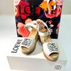 Used [23.5cm] LOEWE Anagram Wedge Espadrille Sandals White