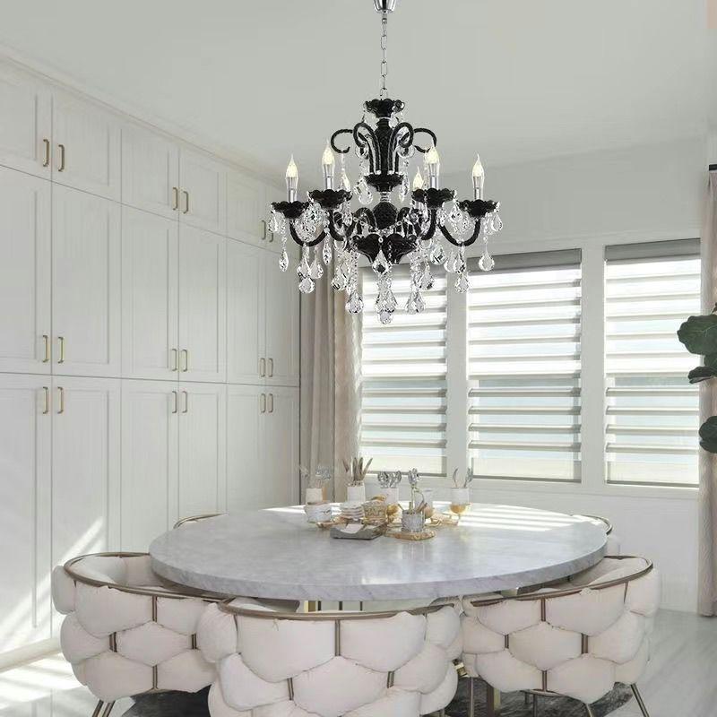French Crystal Candle Chandelier for Living Room or Bedroom