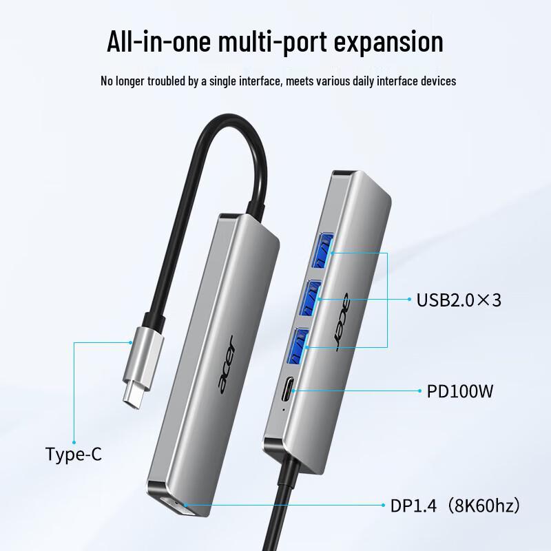 Acer Type-C 5-in-1 USB-C Hub with 8K DisplayPort