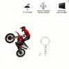 1 Motorrad 2D flacher Acryl-Schlüsselanhänger - Motorrad-Stuntfahrer-Design, Motorrad-Schlüsselanhänger, Auto-Schlüsselanhänger, Motorrad-Enthusiasten