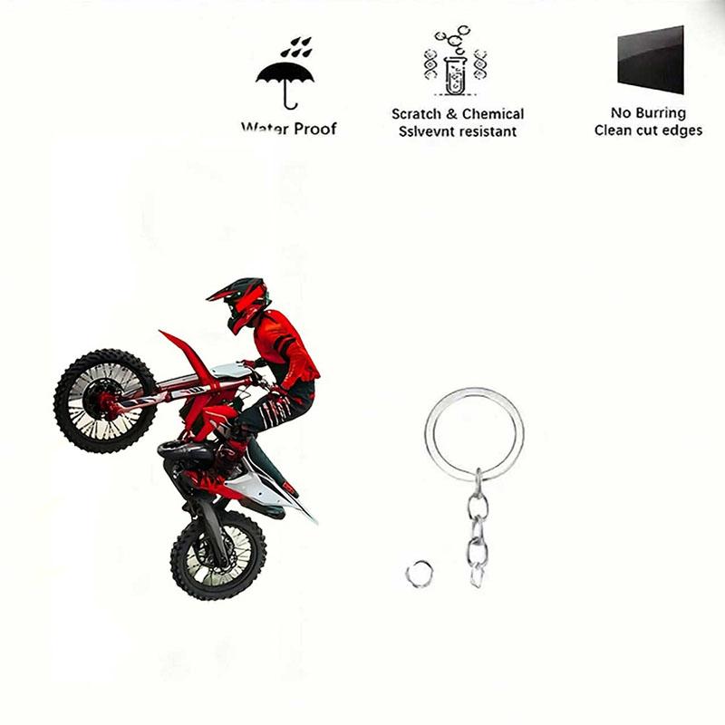 1 Motorrad 2D flacher Acryl-Schlüsselanhänger - Motorrad-Stuntfahrer-Design, Motorrad-Schlüsselanhänger, Auto-Schlüsselanhänger, Motorrad-Enthusiasten