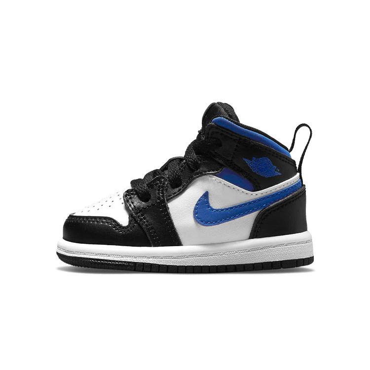 Jordan 1 Mid TD White Racer Blue Kids Shoes 640735-140 27