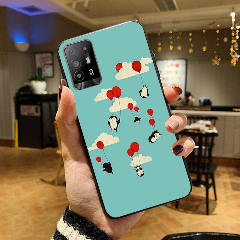 Cartoon Lovely Baby Penguin Phone Cover For OPPO A74 A94 5G A3S A5S A9 A12 A15 A15S A52 A53 A53S A72 A73 2020 A91 5G Cases Coque
