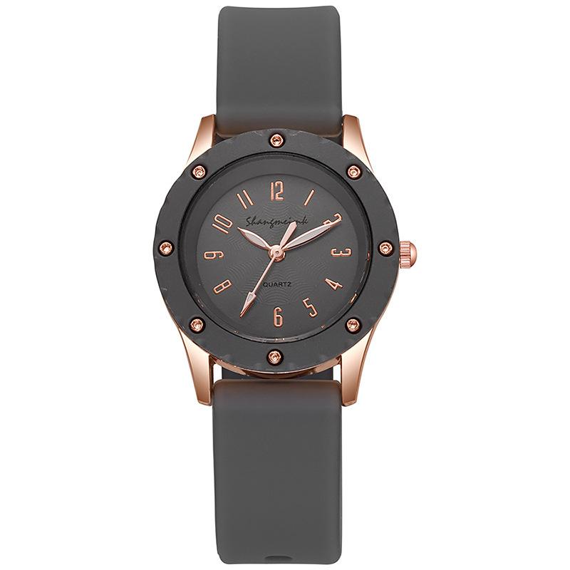 Round Silicone Student Watch Digital Women S Watch Quartz Watch Trend Watch серый