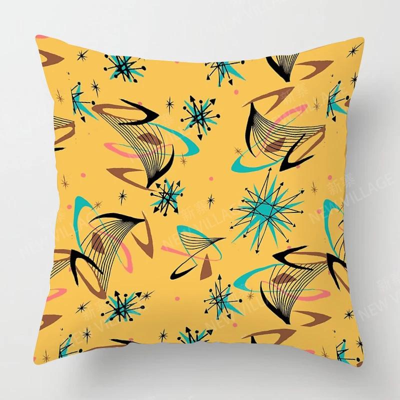 Colorful Geometric Patterns Throw Pillow Cover With Short Plush Print For Living Sofa Decoration Cushion Cover Pillow Covers