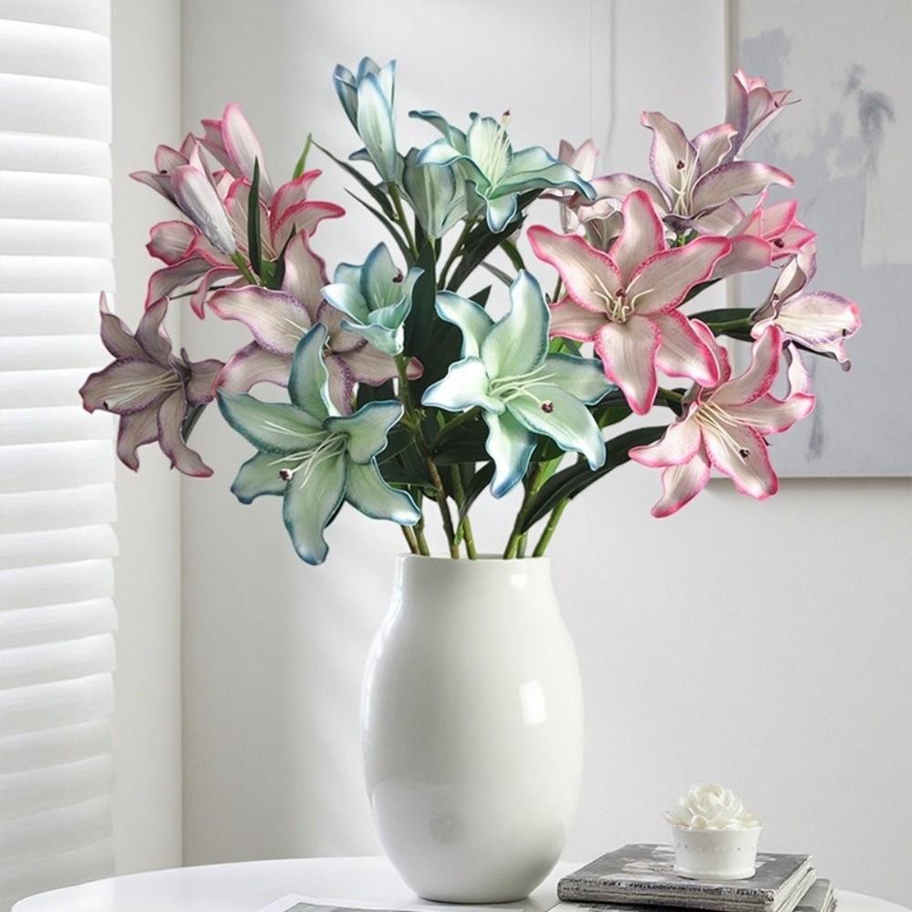 DIY Craft Artificial Flower Branch Real Touch Lifelike Simulated Flower Decor Handmade Plastic Floral Arrangement
