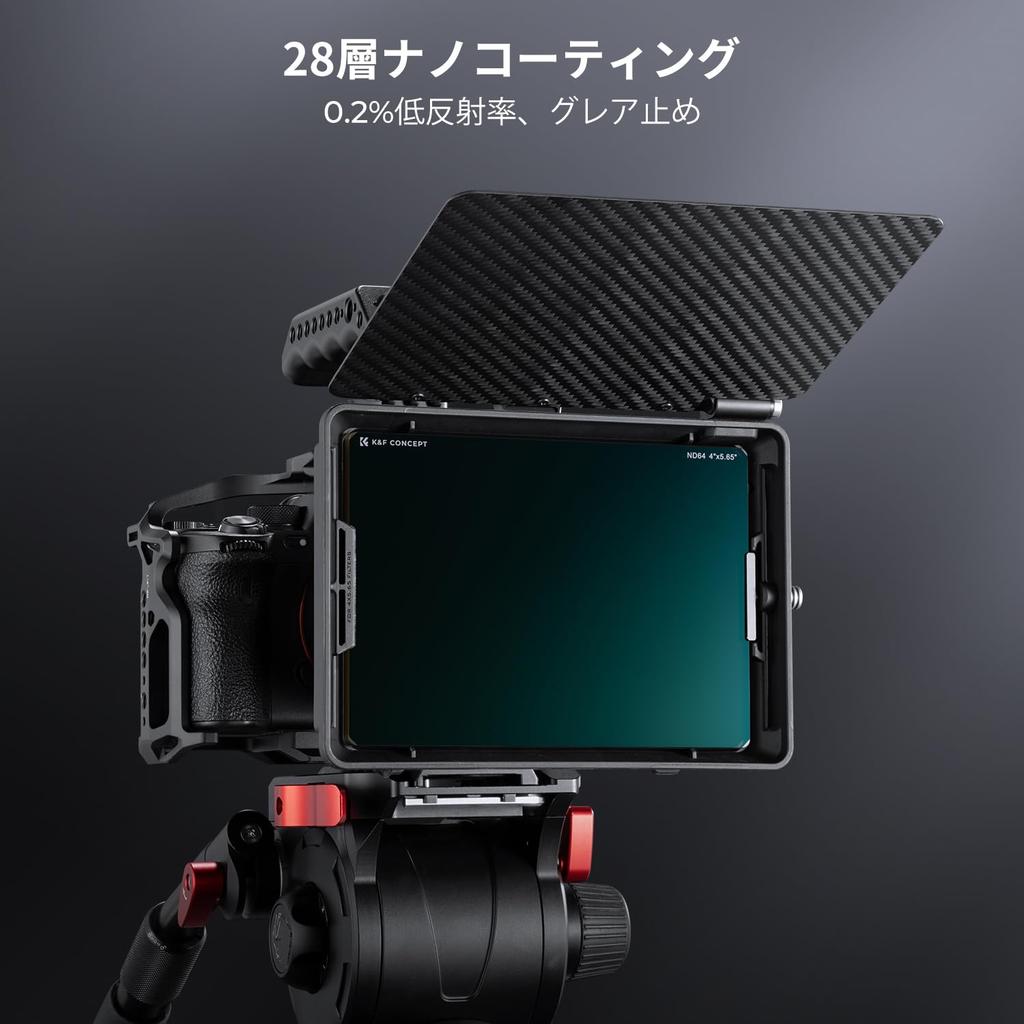 CONCEPT Square Filter Set with Adjustable Light Compatible with Tilta and SmallRig Matte Coating for and K&F ND8+ND64 4"x5.65" Output, Boxes, 28-Layer