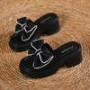 Bow one-word drag versatile platform slippers women wear new summer fashion slippers