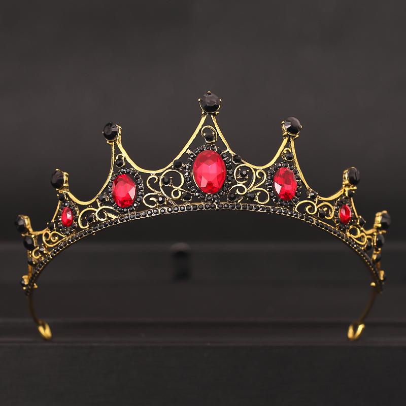 Coroană de Nuntă Bijuterii de Păr Accesorii de Păr de Mireasă Femei Coroană Baroc Strassuri Cristal Tiare Mireasă Regină Coroane de Petrecere Cadou