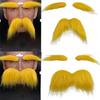 Yellow Mustache and Eyebrows, Halloween Cosplay Mustache and Eyebrow Set, Halloween Cosplay Costume Accessories