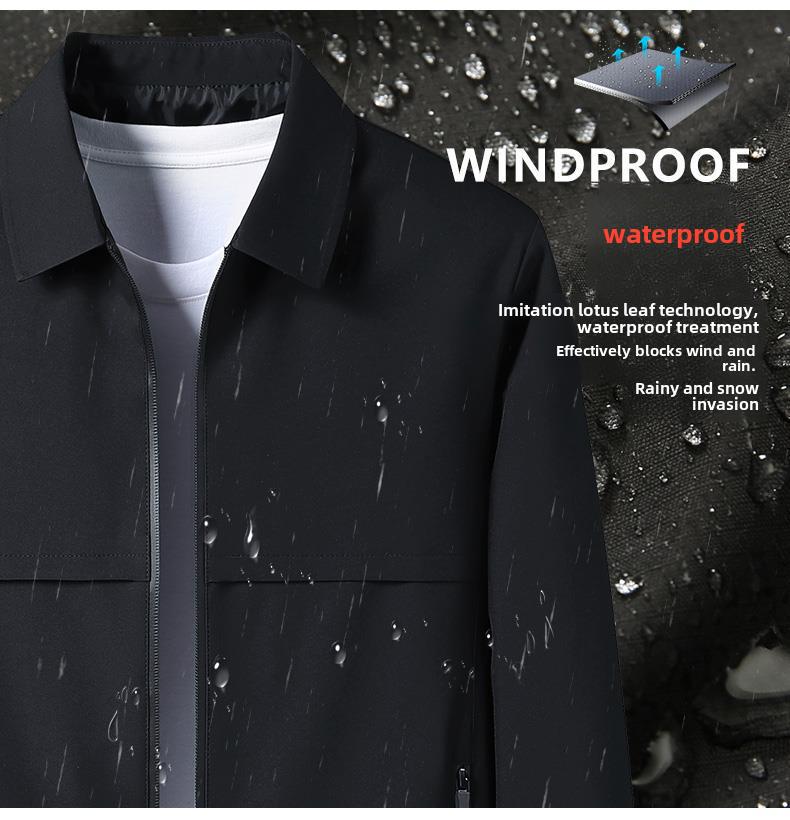 Men's Woodpecker Turn-Down Collar Jacket - Trendy Spring-Autumn Executive Coat, Versatile Business Wear for Dad.