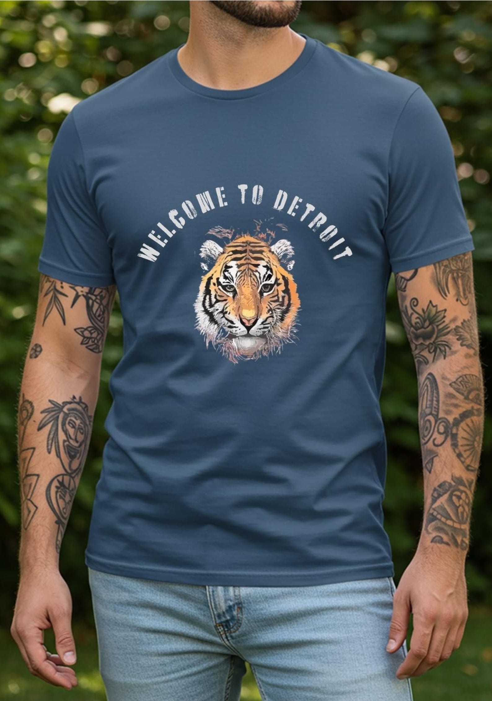 Welcome to Detroit Shirt, Detroit Tiger Graphic Tee, Motor City Shirt, Detroit Pride Shirt, Urban Streetwear Tee, Detroit Michigan Shirt 4XL