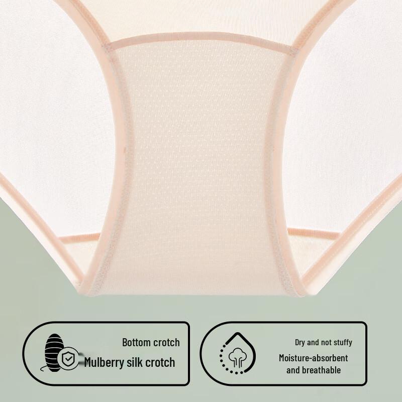 MaoRen Women's Ice Silk Seamless Antibacterial Briefs 4-Pack
