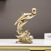 Decorative Dolphin Statue Resin Sea Animal Sculpture Handicrafts Golden Dolphin Ornaments  Gift