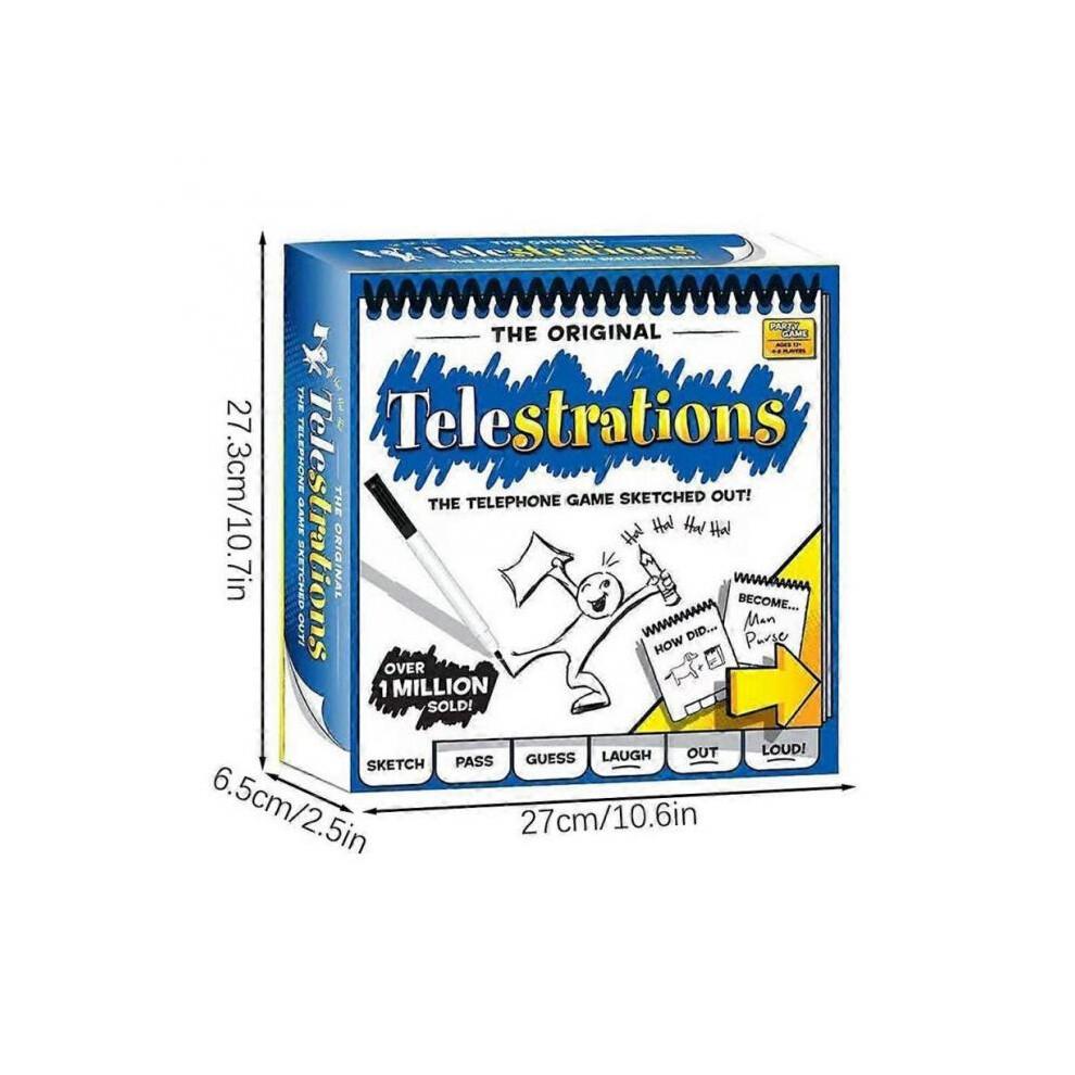 Telestrations 4-8 Players Board Game - Fun Hilarious Drawing & Guessing Party Game for Kids Adults