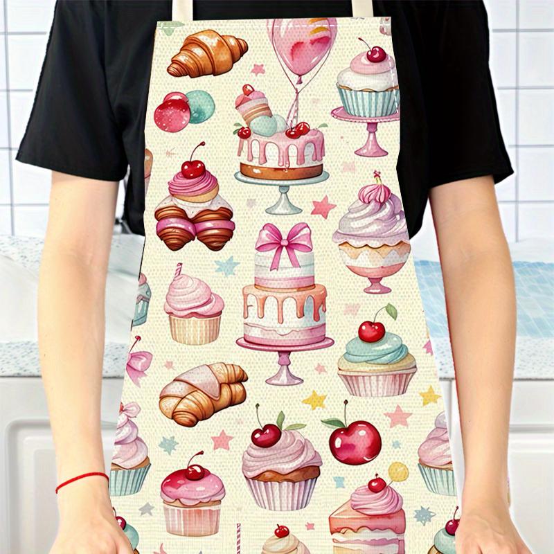 "Tablier Cupcake et Pâtisserie Aquarelle Tailles Variées, Idéal pour la Cuisine et la Pâtisserie, Cadeau Parfait pour les Amoureux de la Nourriture"