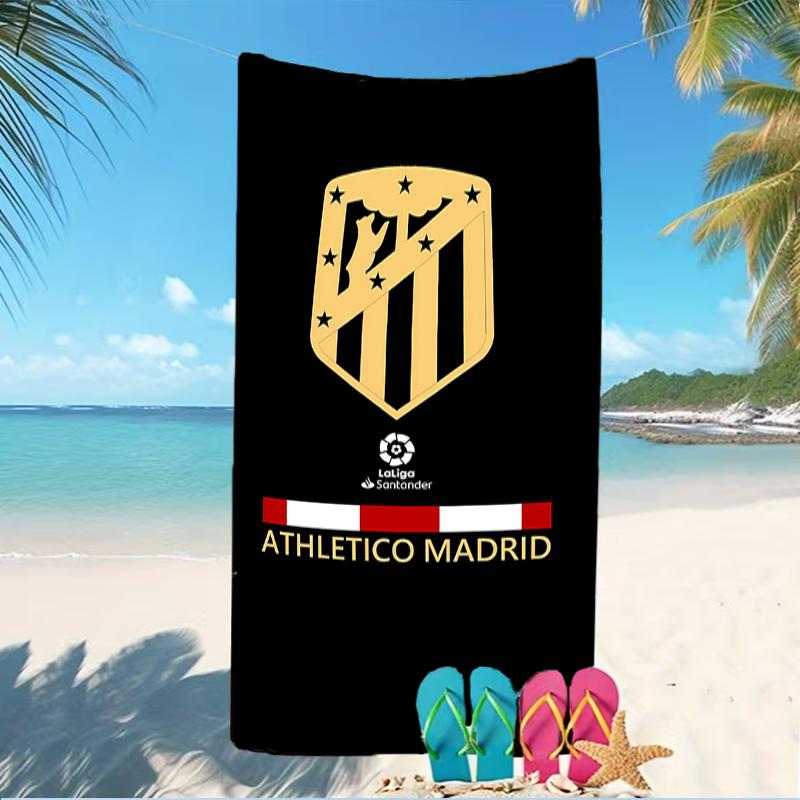 Beach Towel with Atlético Madrid logo Pattern - soft,absorbent,machine washable Lightweight&Modern,swimming,Travel Essentials